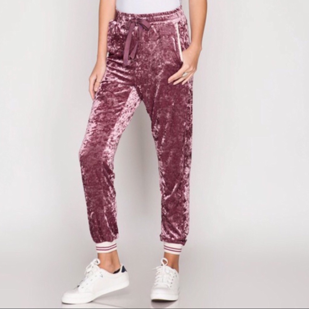 🆕5⭐️🎉HP🎉Gorgeous Velvet Joggers - Picture 6 of 6